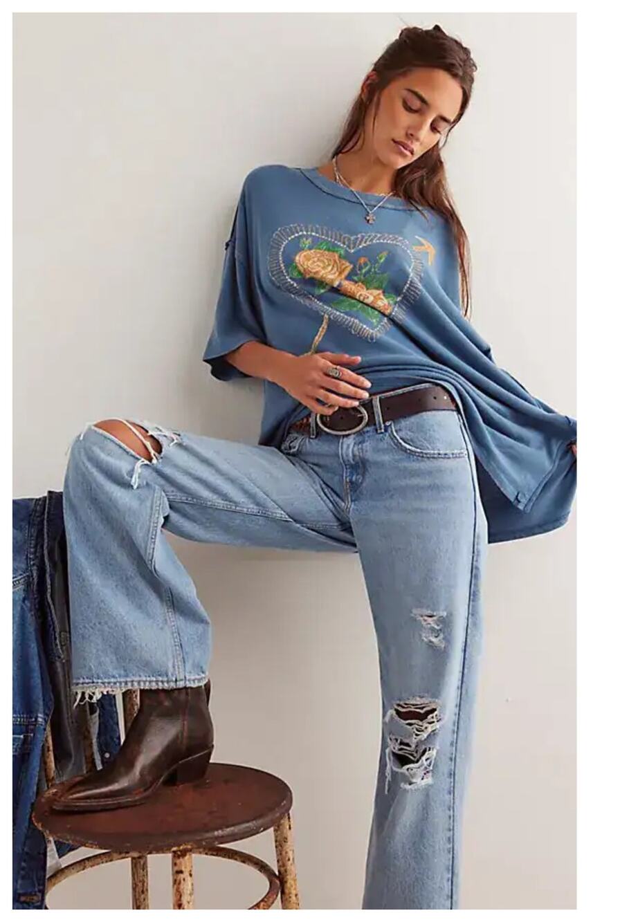 NEW Free People We The Free Love Rose Tee Size Small